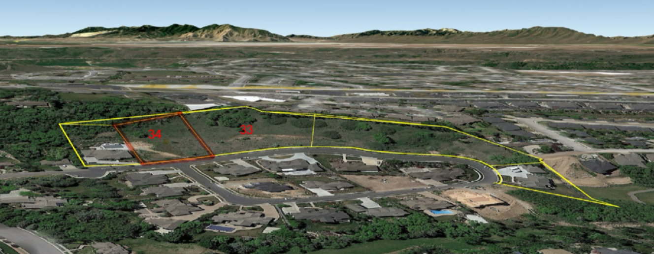 Aerial Parcel Map. Outlining the boundaries of the property and surrounding land usage