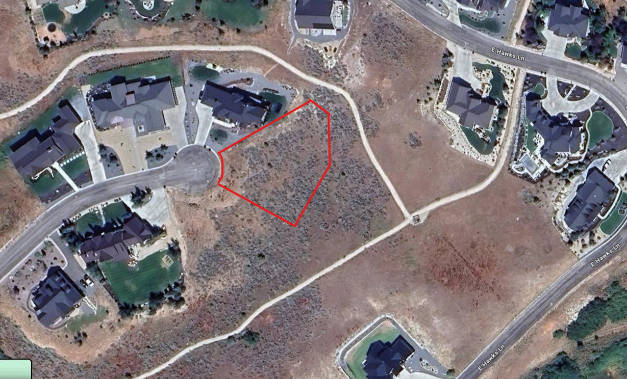 Aerial Survey. Depicting the property's boundaries within a residential area