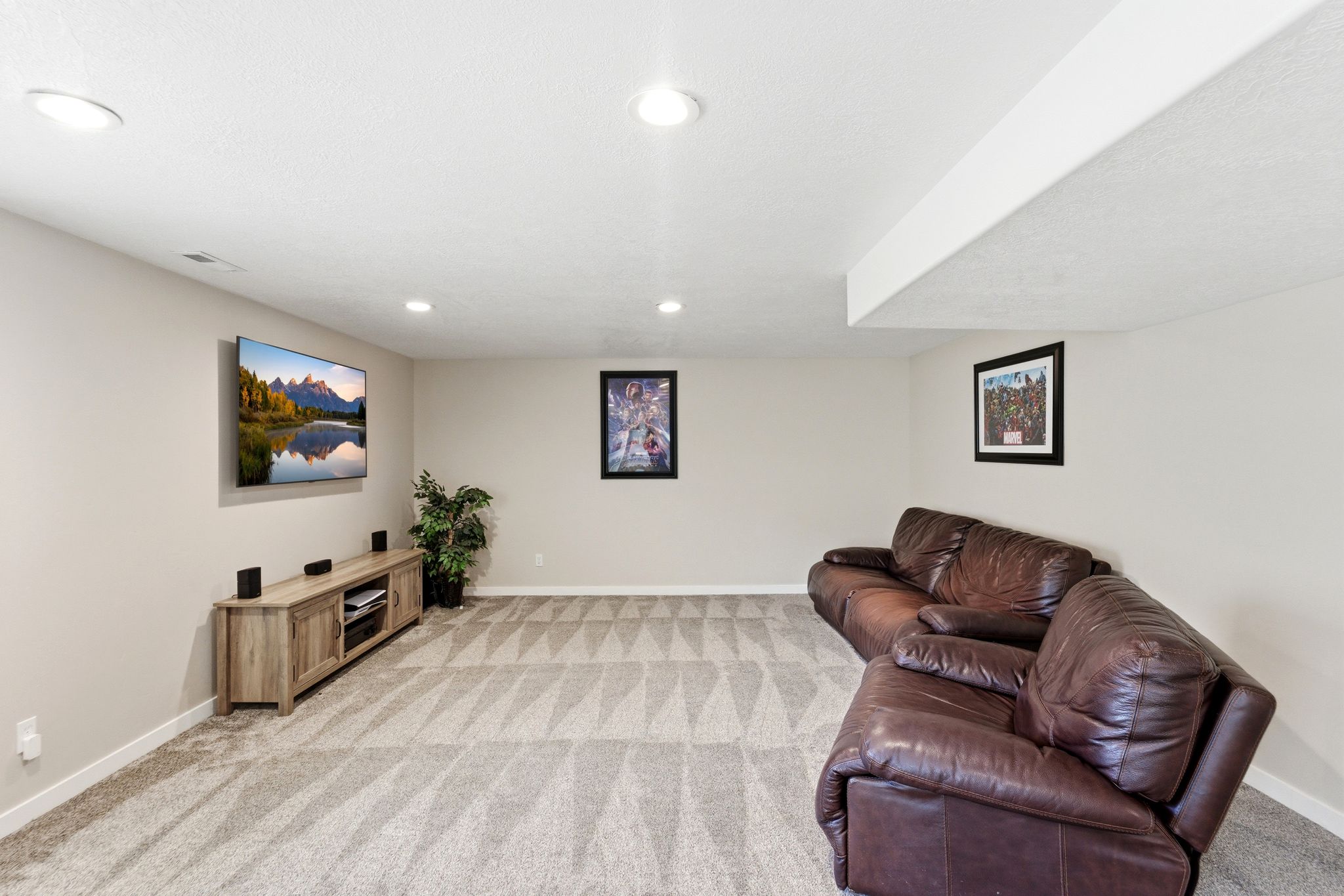 Downstairs family room.