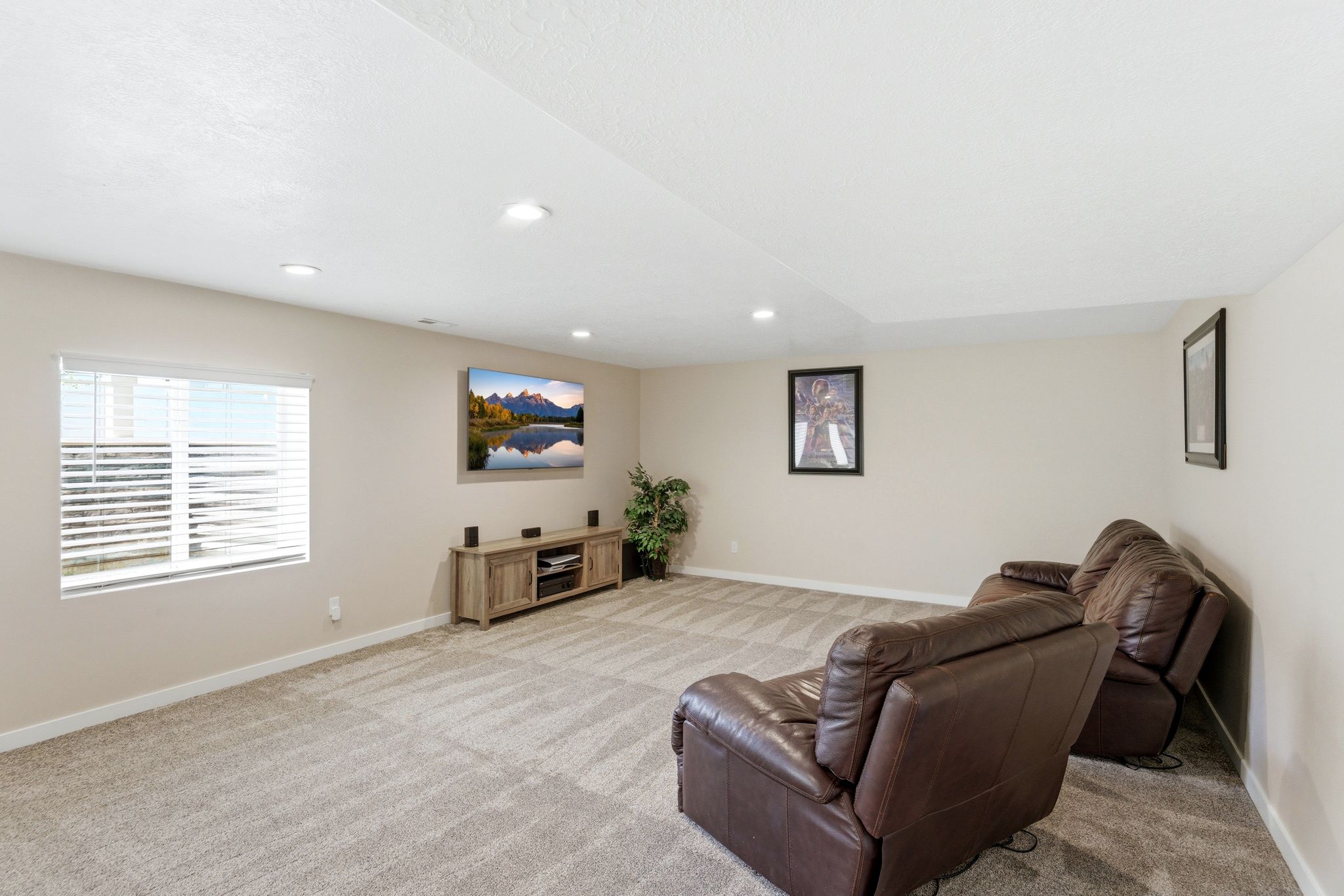 Downstairs family room.