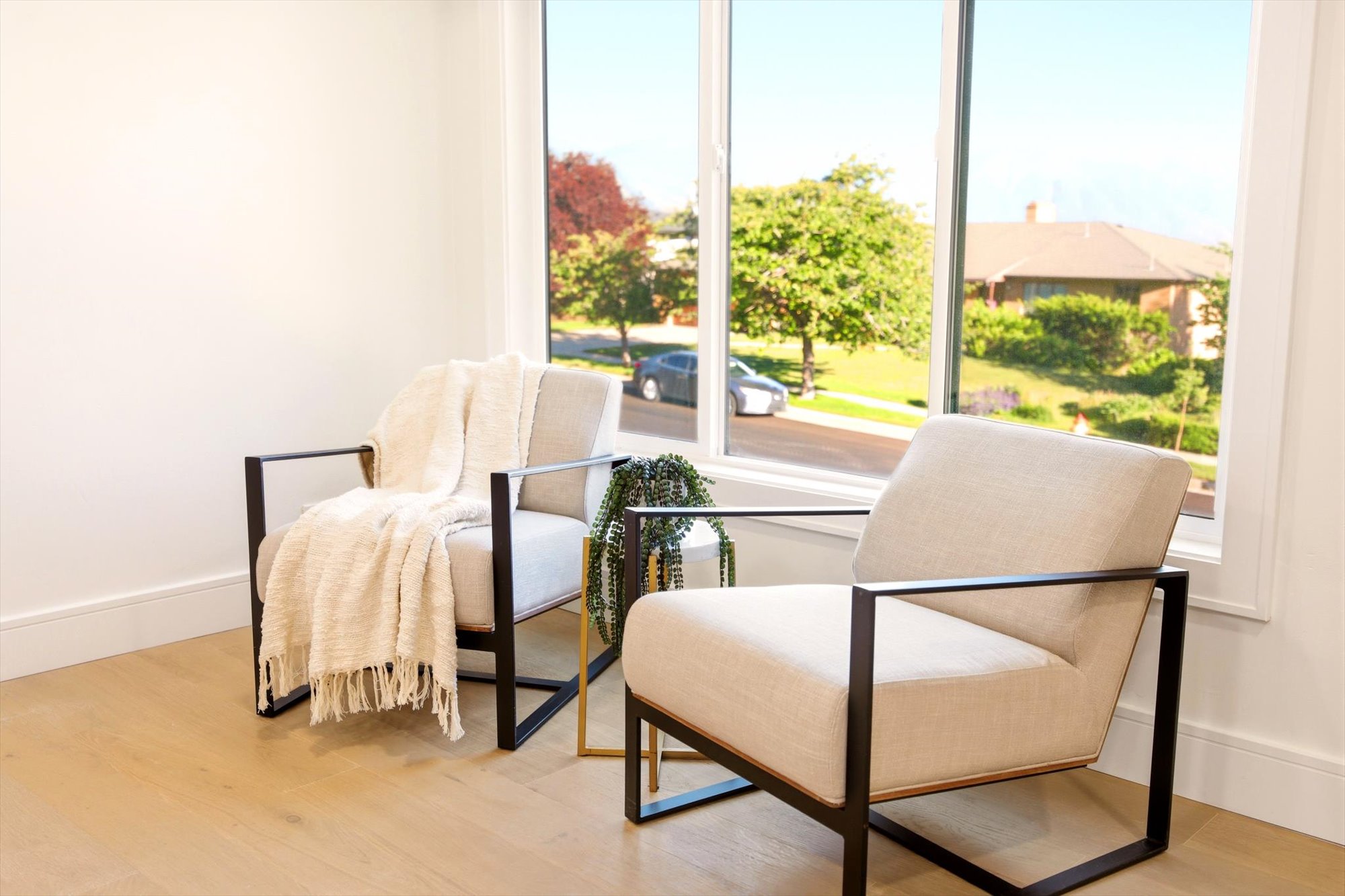 Expansive window offering abundant natural light