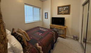 Lower level private queen size bed and closet