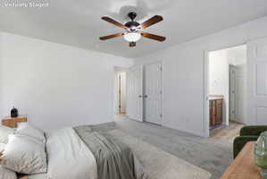 Neutral interior with light gray carpeting and white walls