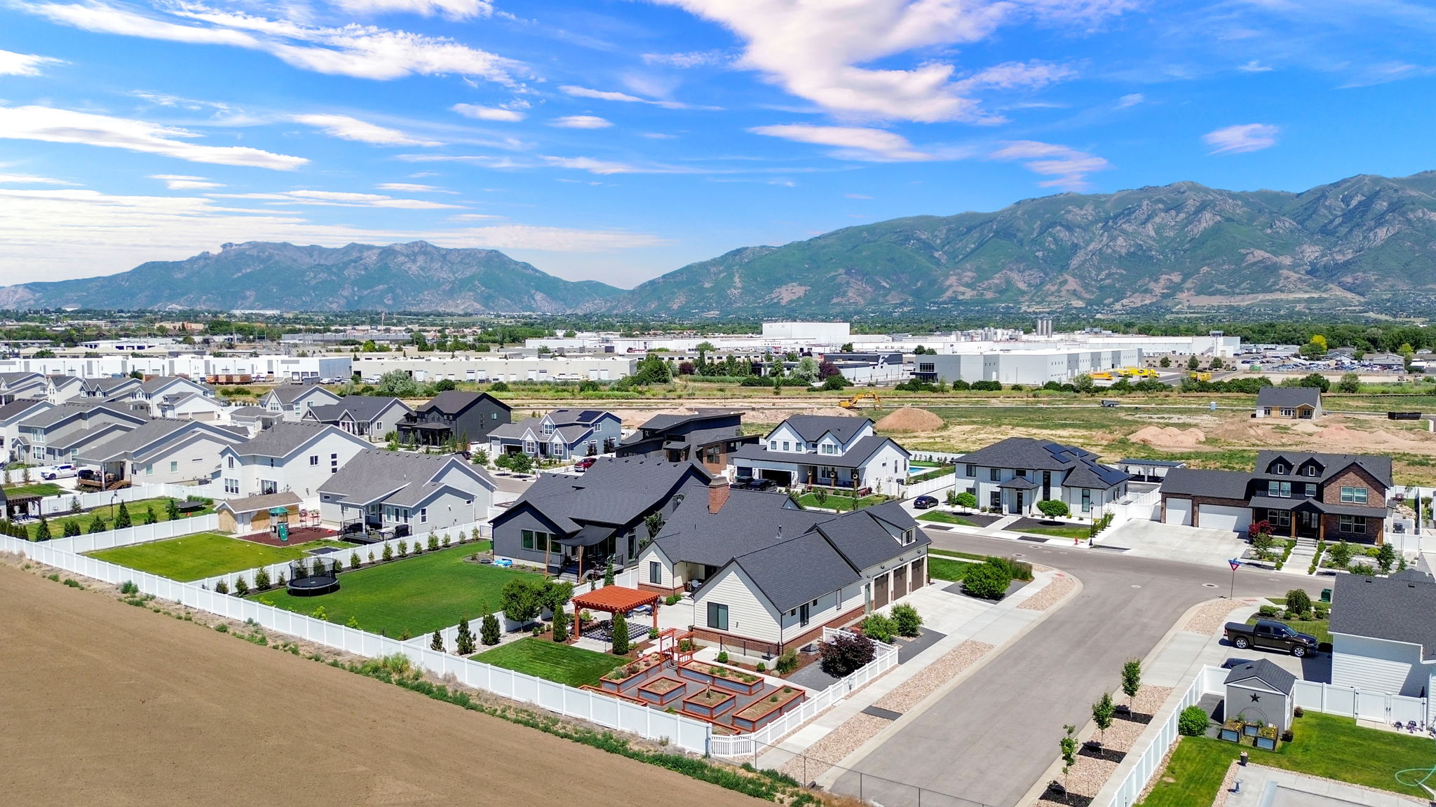 Expansive residential area featuring contemporary architecture and landscaped properties