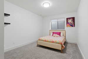 #4 Carpeted room featuring a single window with privacy glass, recessed lighting, and modern baseboards