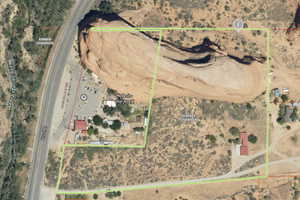 Aerial Property Survey. Outlining the boundaries of the property and its immediate surroundings