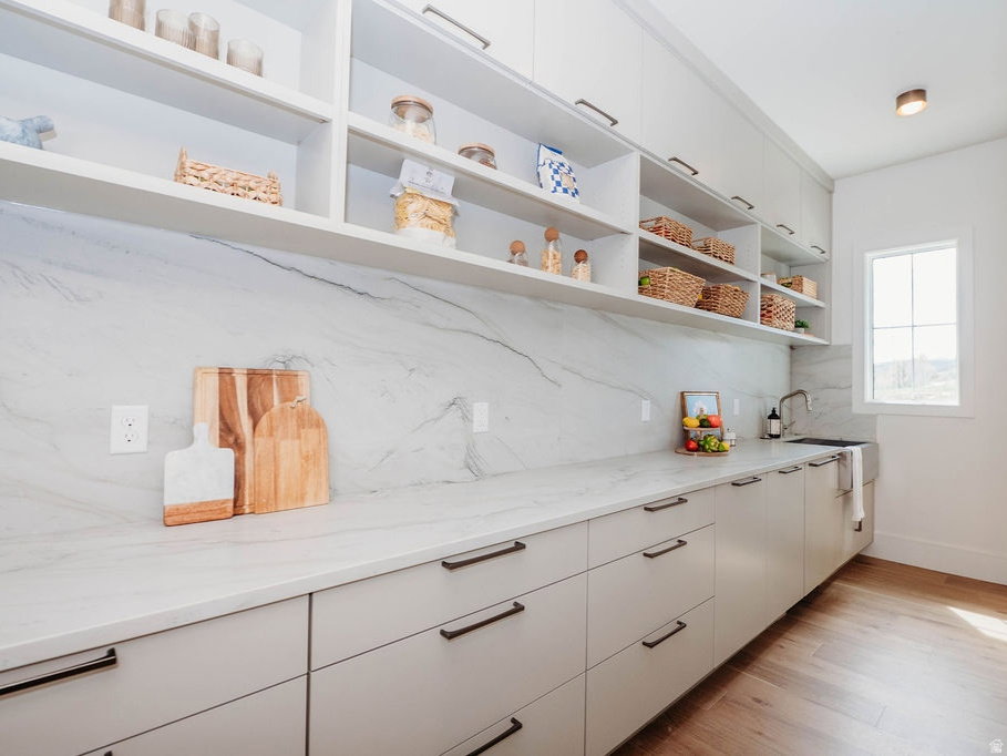 Ample storage and prep workspace & window