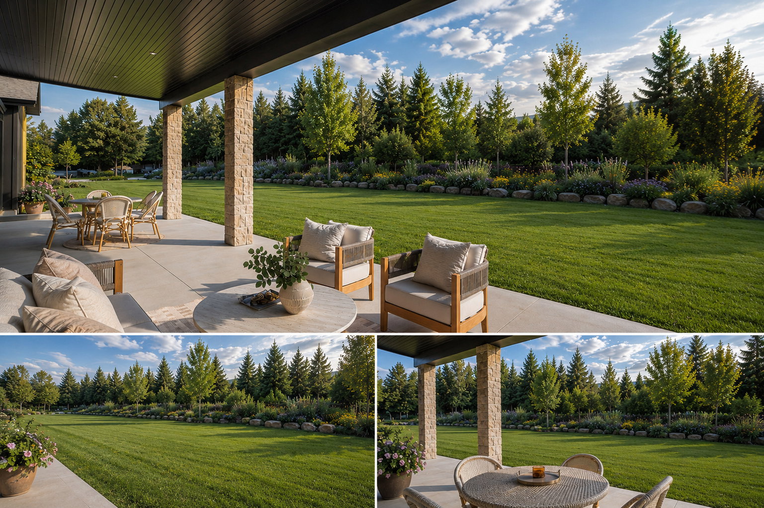 *AI Image. Depicting what additional landscaping can look like after a few years when more mature and filled out.