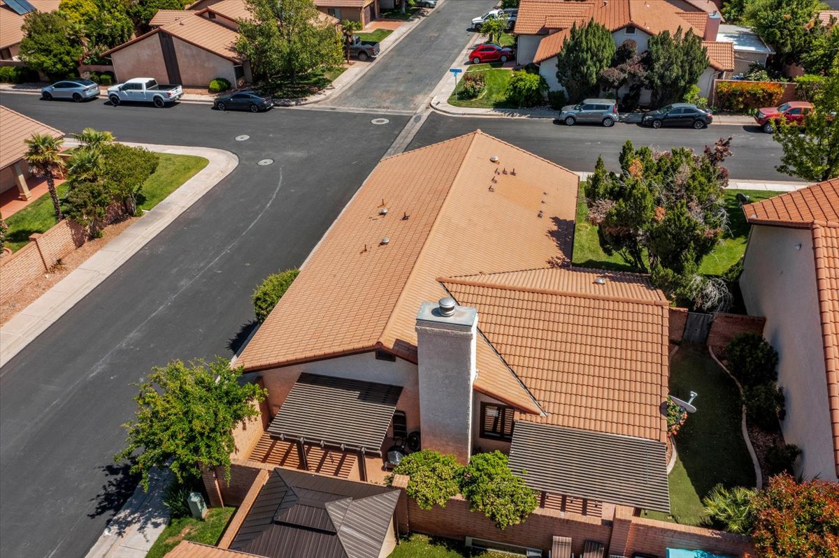 Aerial view rear of home