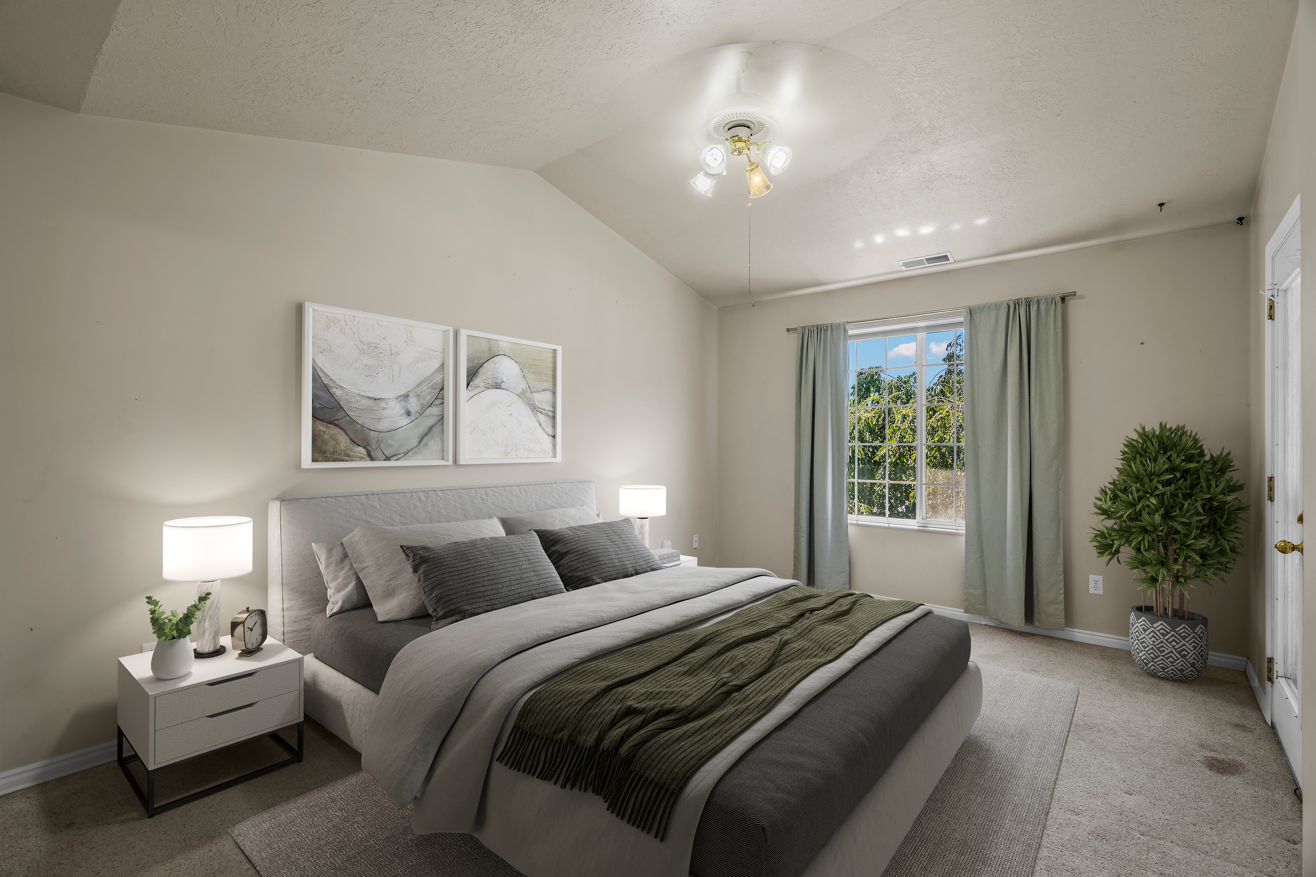 Primary bedroom virtually staged