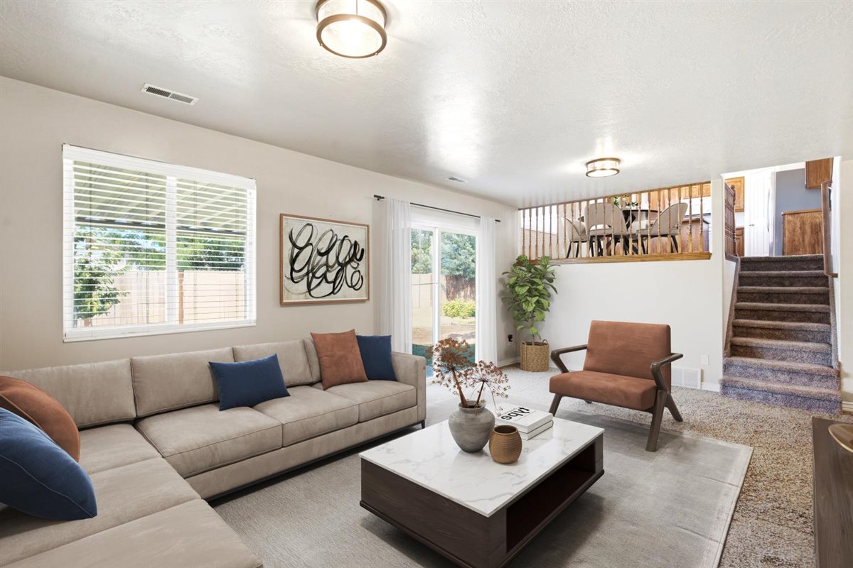 Virtually Staged Family Room