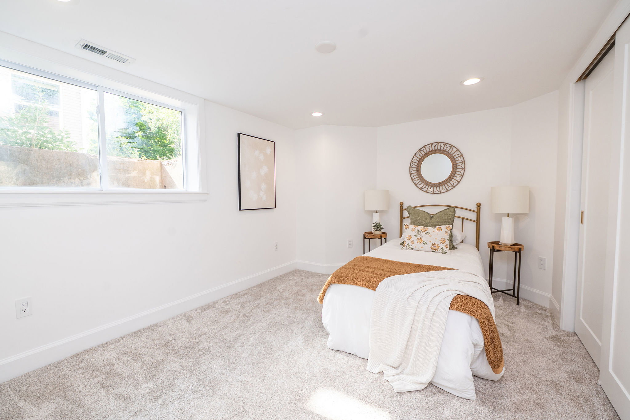 Basement Bedroom with large egress window