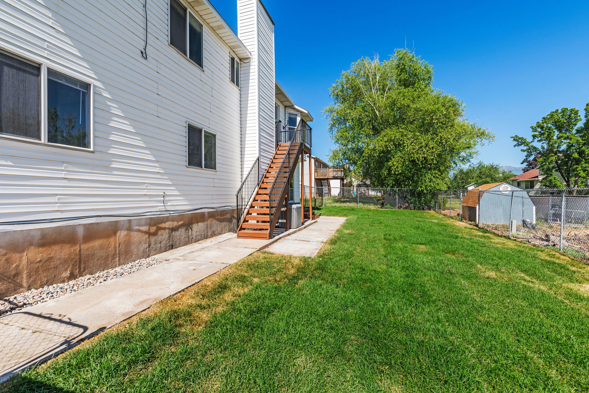 New sod and rock exterior