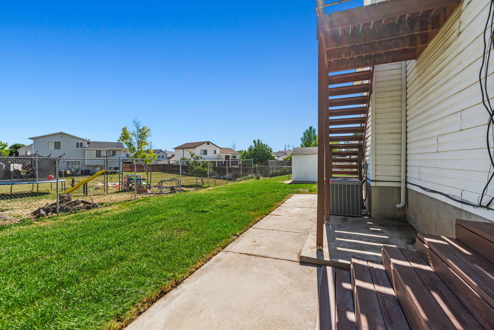 Fully fenced backyard