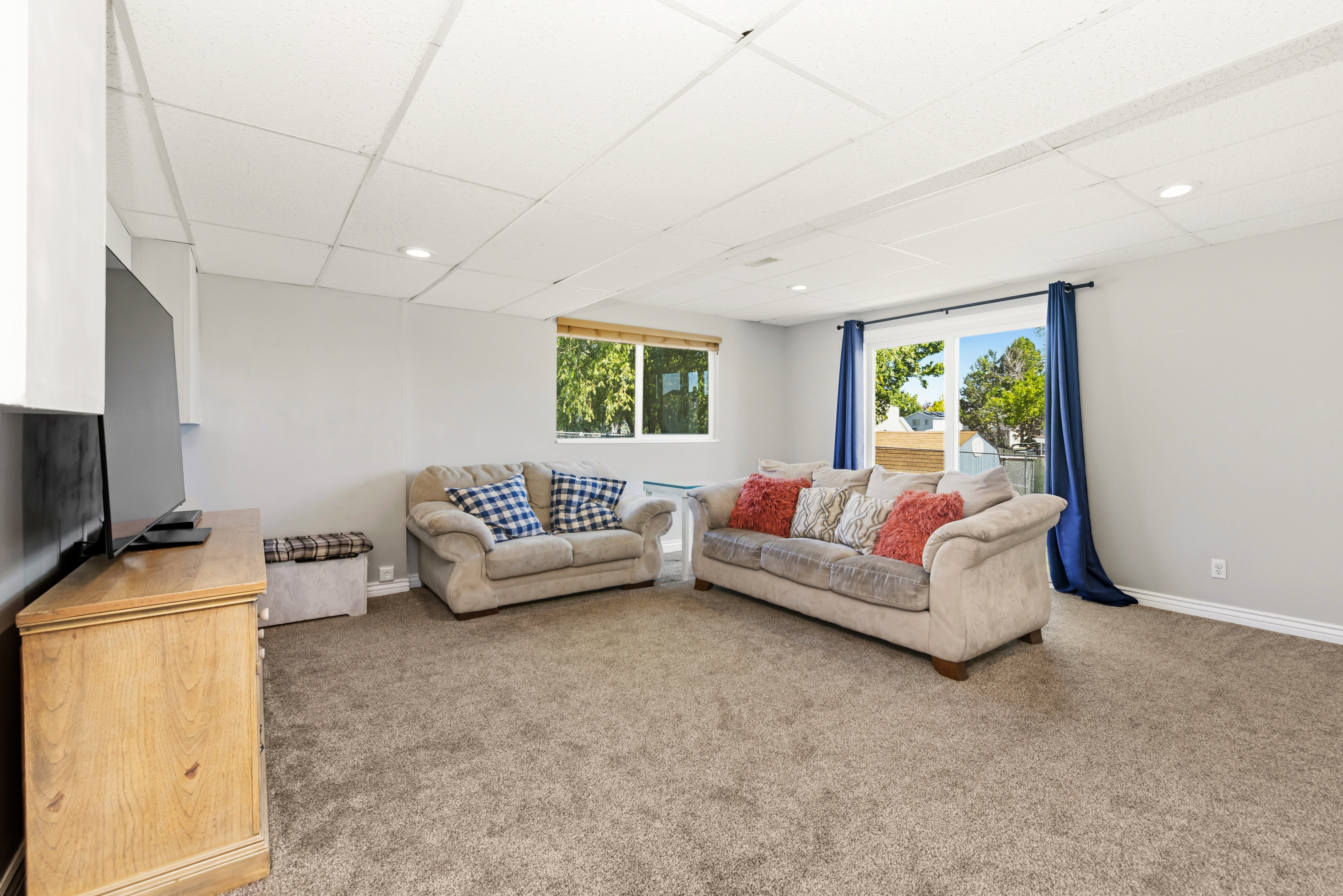Great natural light with walk out to the backyard