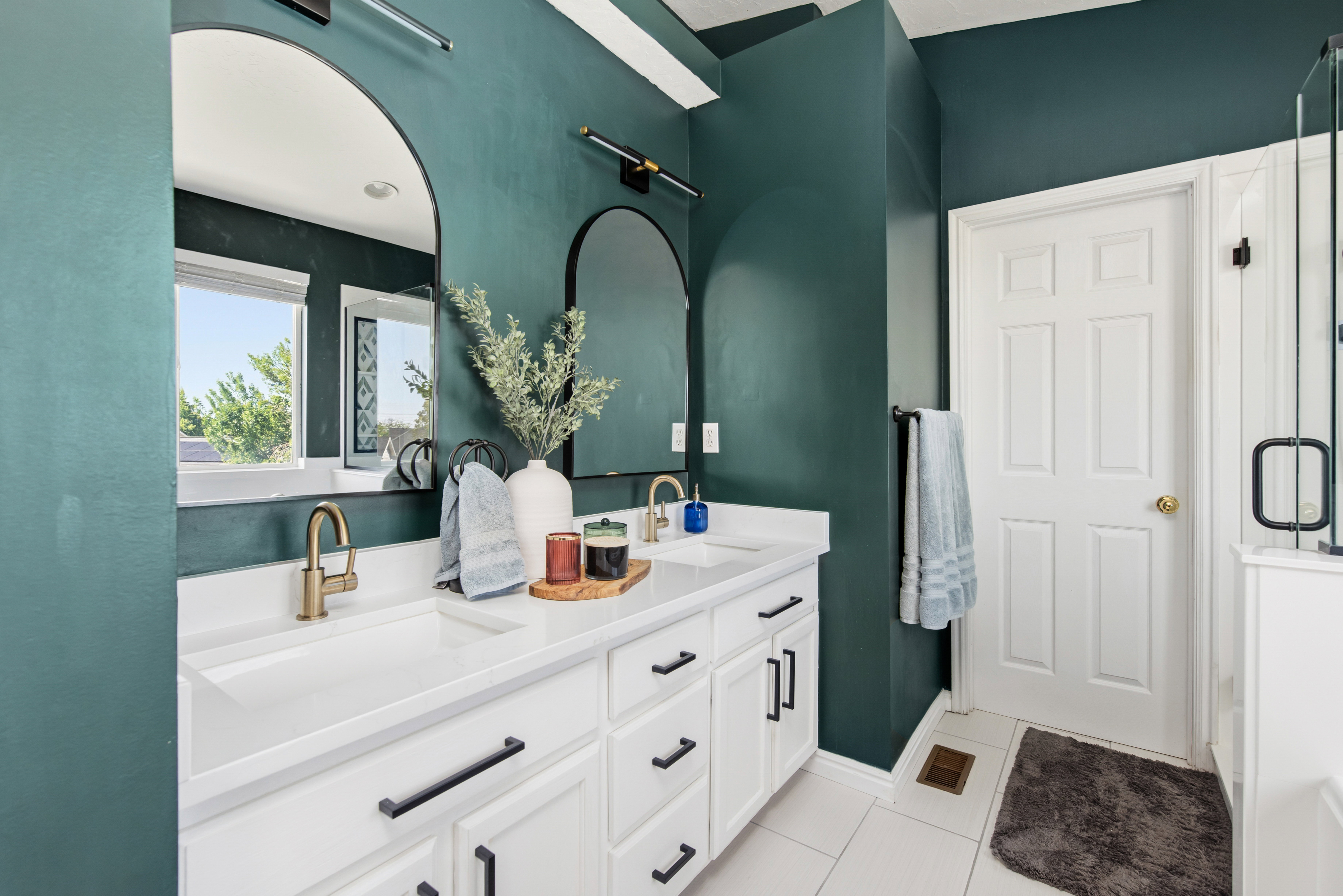 New vanity with custom hardware