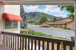 Mountain views from the covered deck
