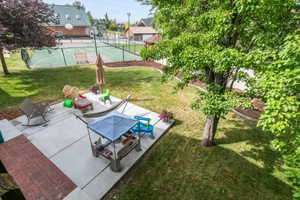 Large patio area through walk out basement.