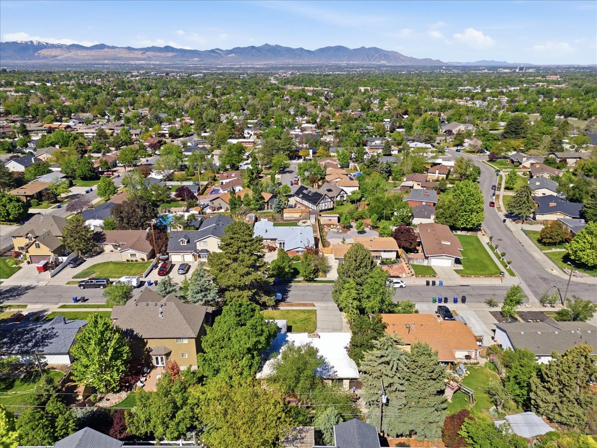 Expansive suburban landscape featuring numerous residential properties and mature trees