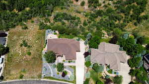 Expansive lot featuring a property with a multi-gabled roof and a paved driveway