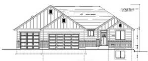 Architectural Drawing, Elevation. Illustrating the exterior façade and dimensions of the property