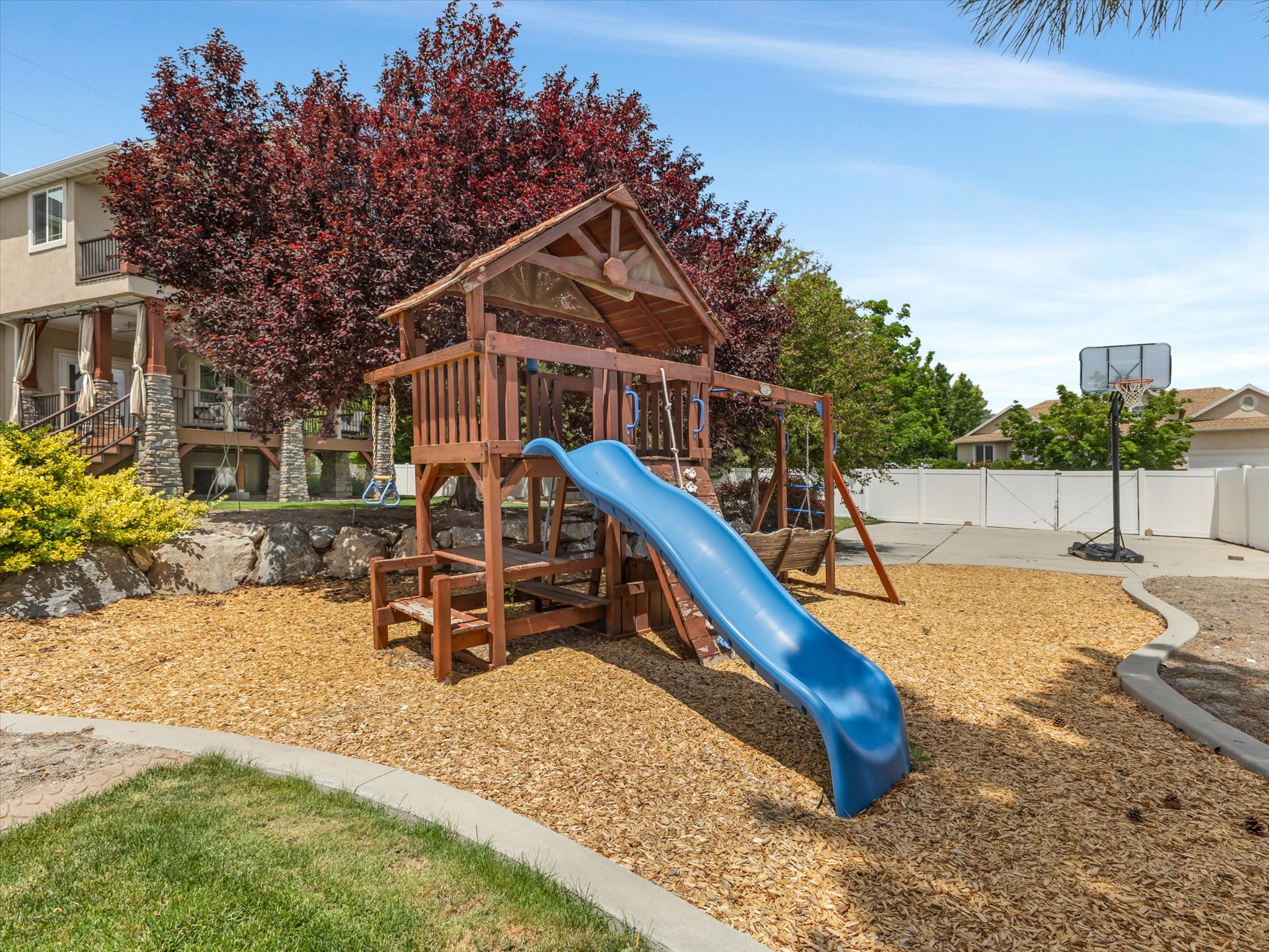 Backyard playground included with the sale