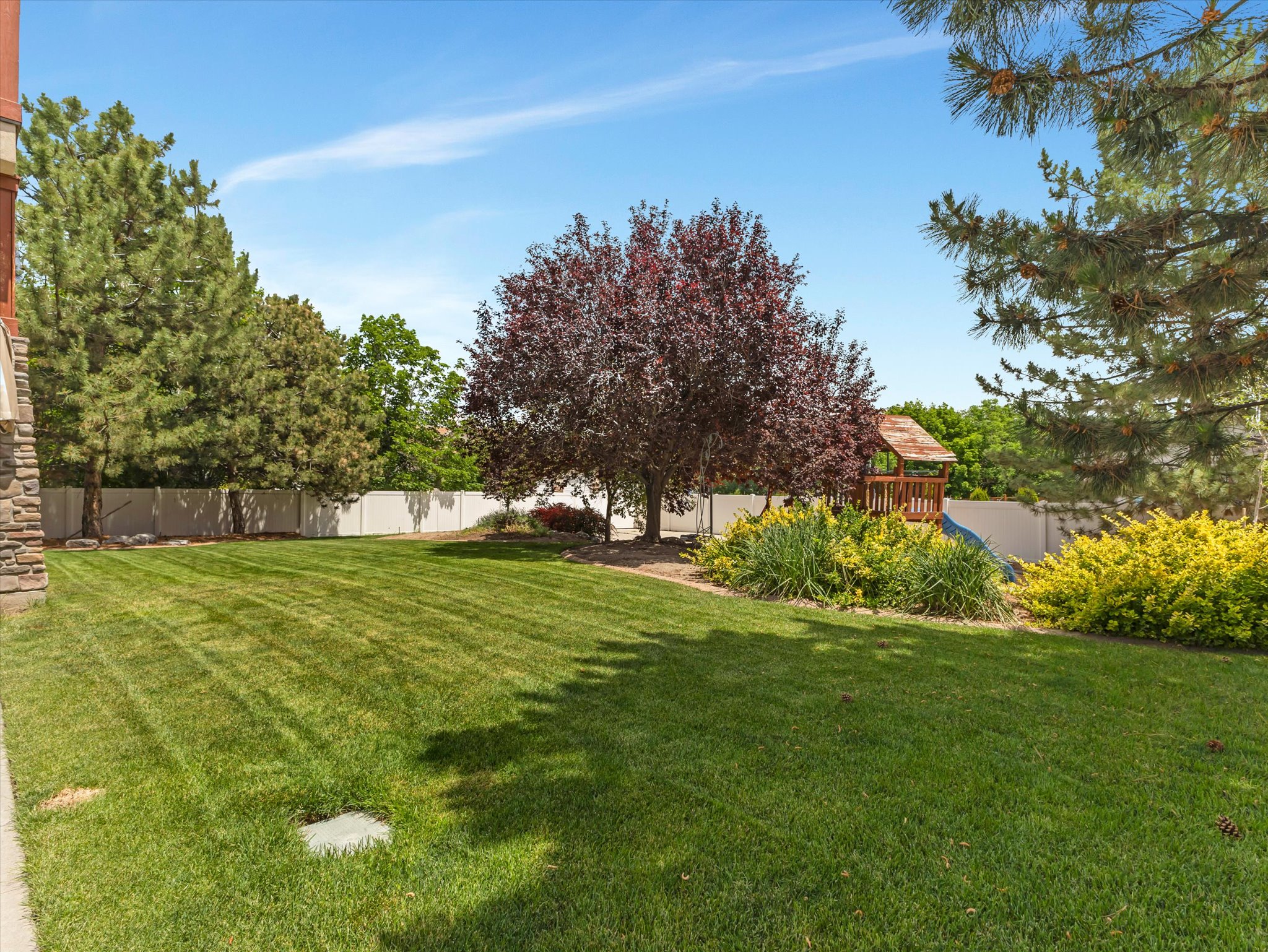 Large corner lot backyard