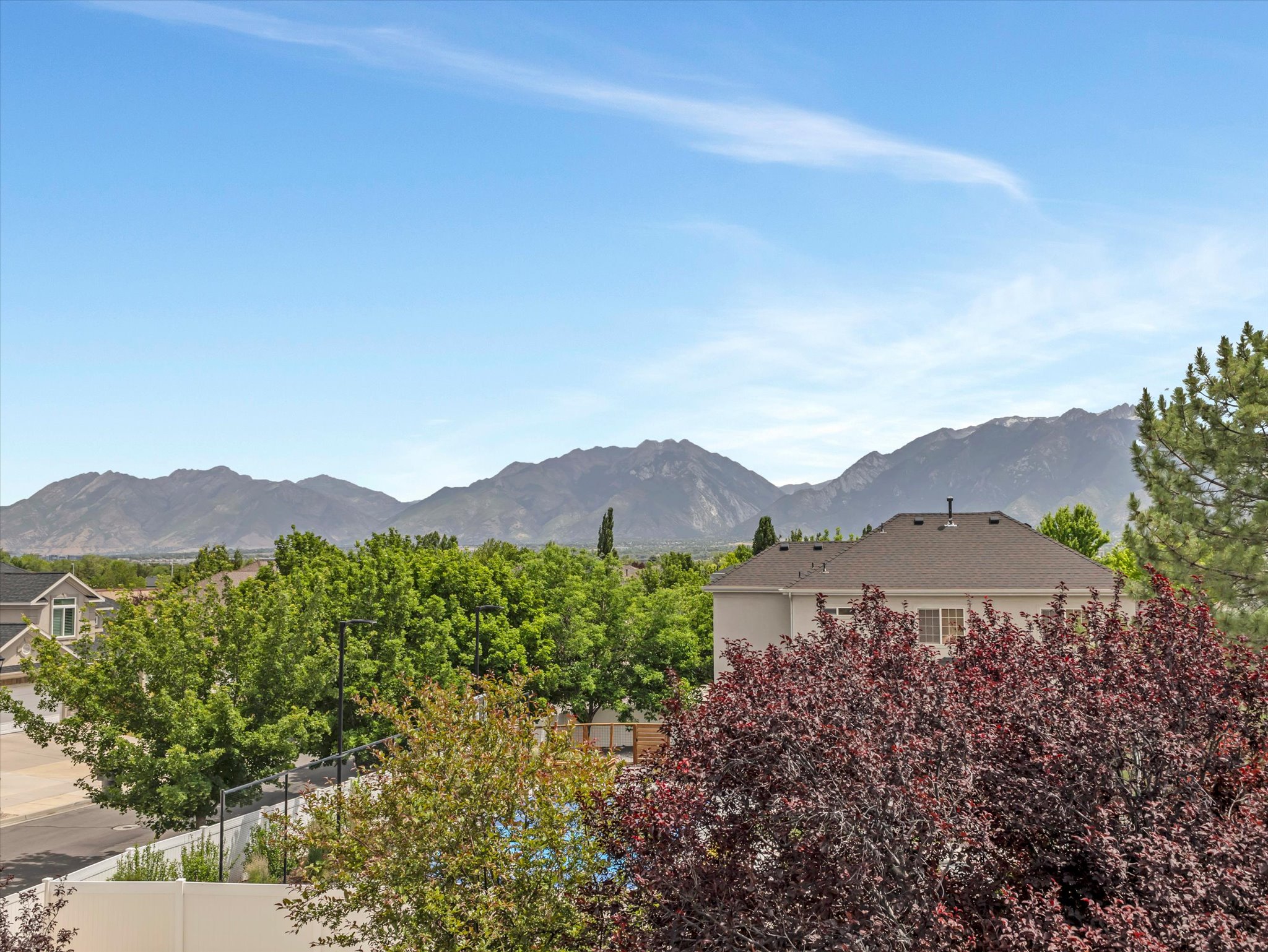 Mountain view from primary suite private balcony