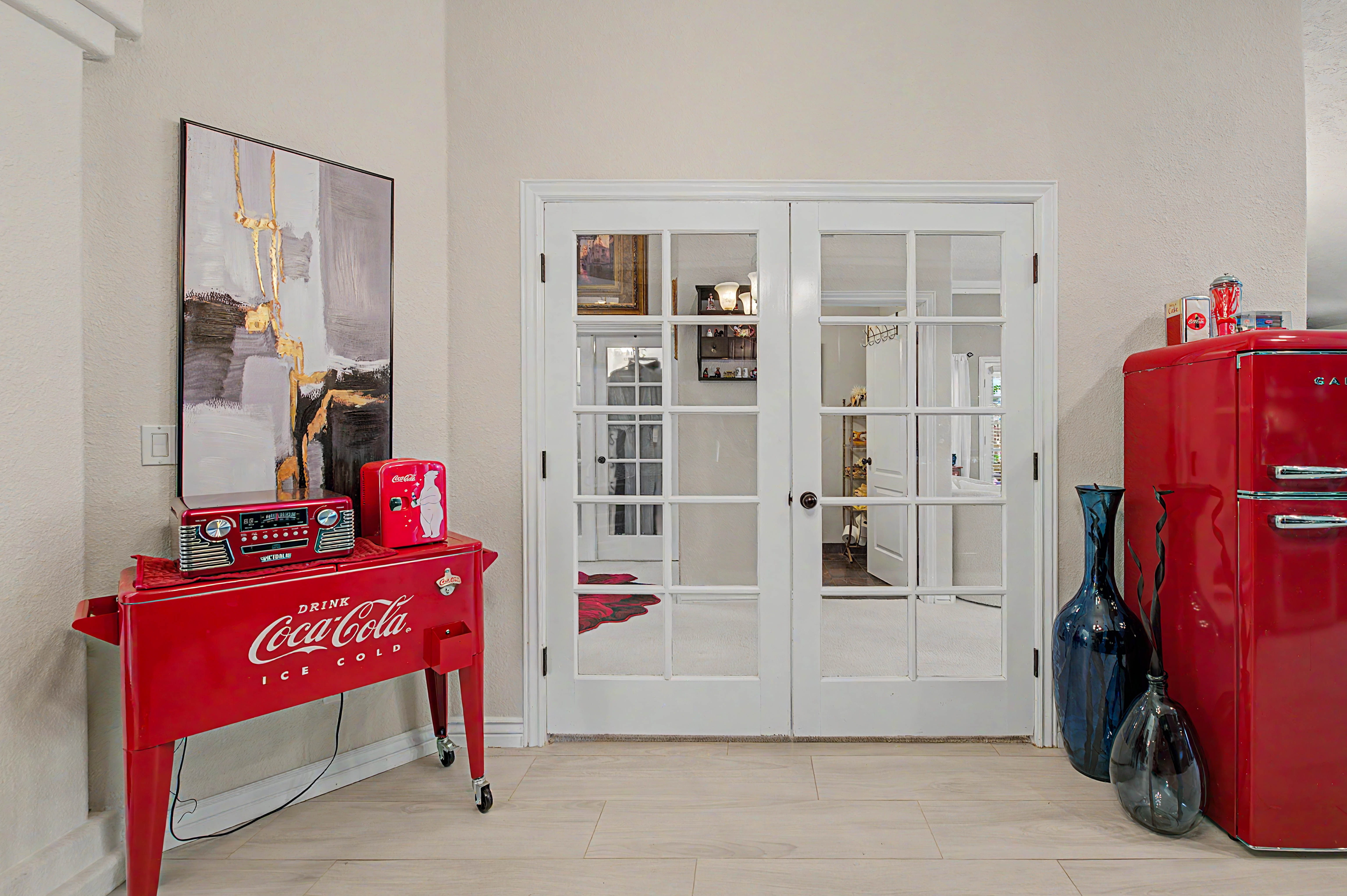 White French doors with multiple glass panes