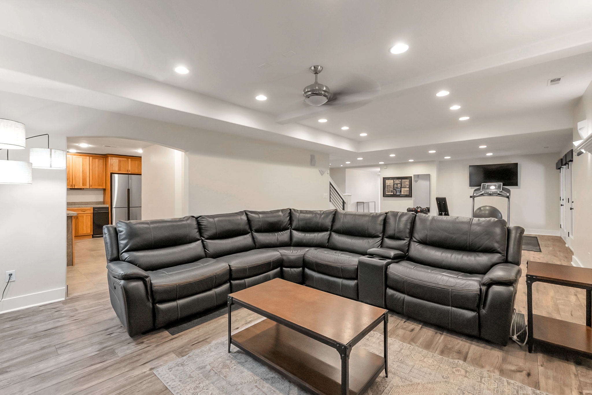 Downstairs family room.