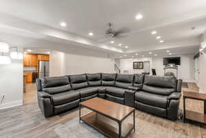 Downstairs family room.