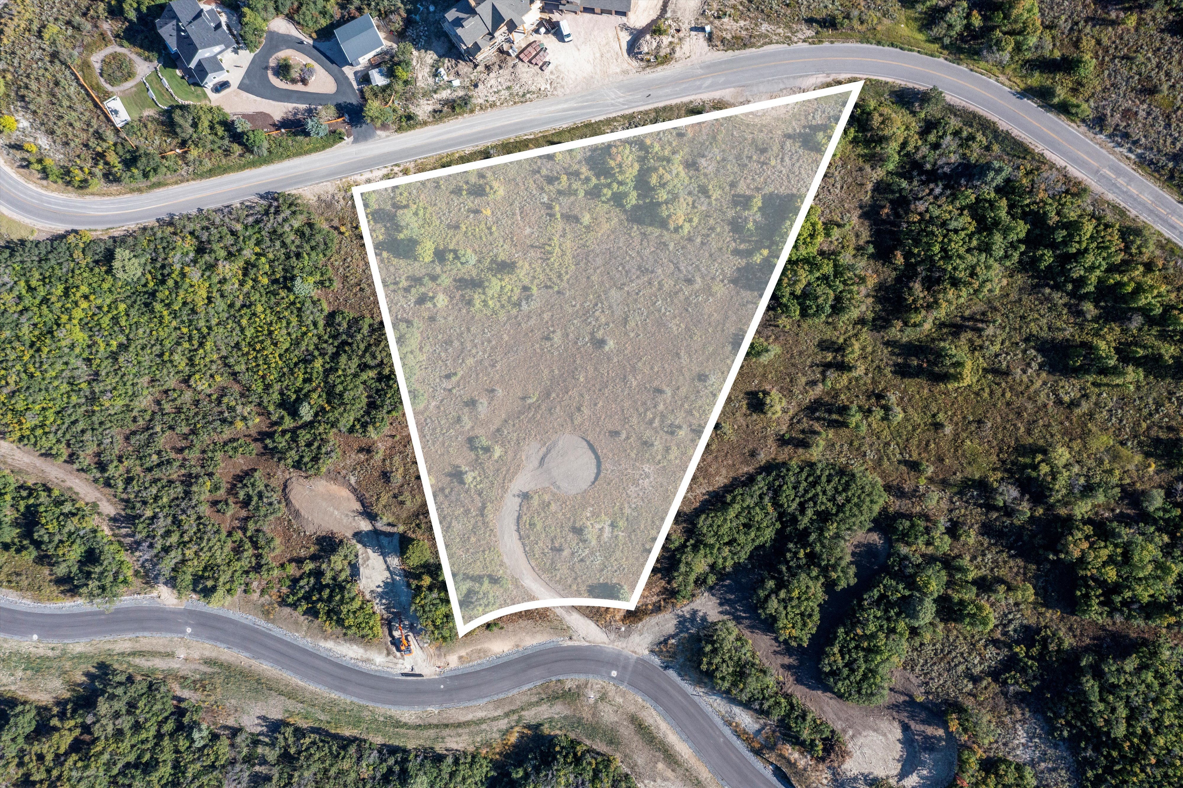 Expansive undeveloped lot featuring natural vegetation and direct road frontage