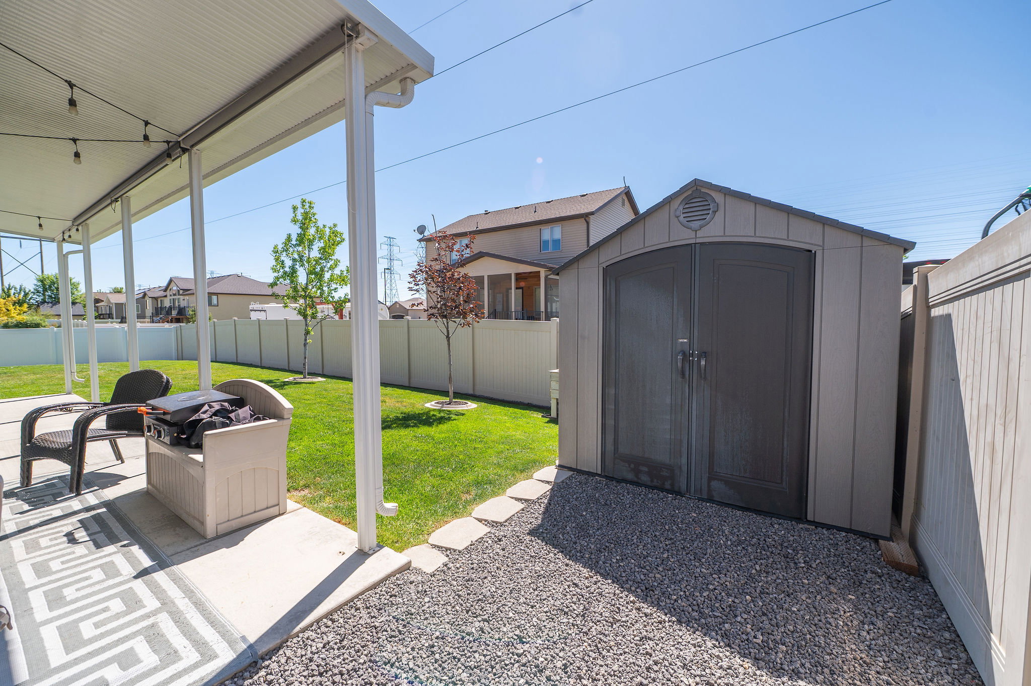 Shed and backyard