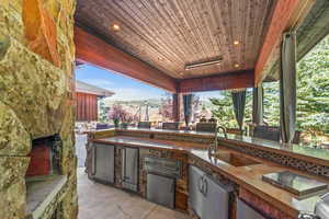 View of patio / terrace featuring an outdoor kitchen