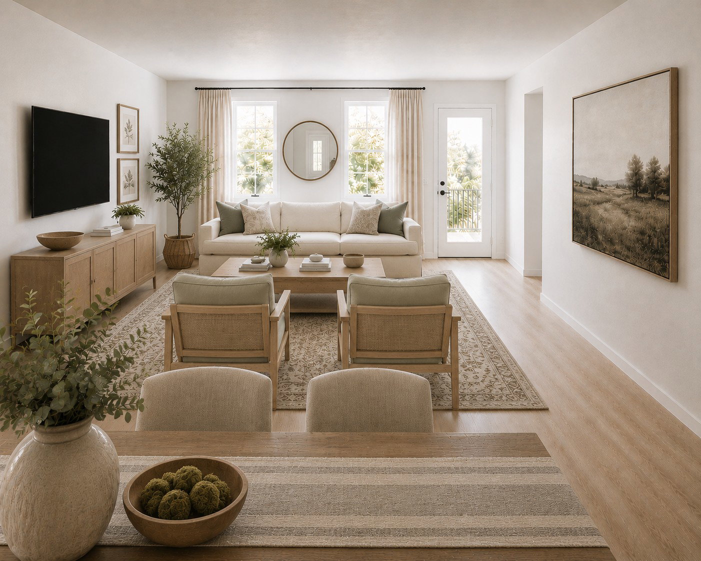 Rendering of great room layout.