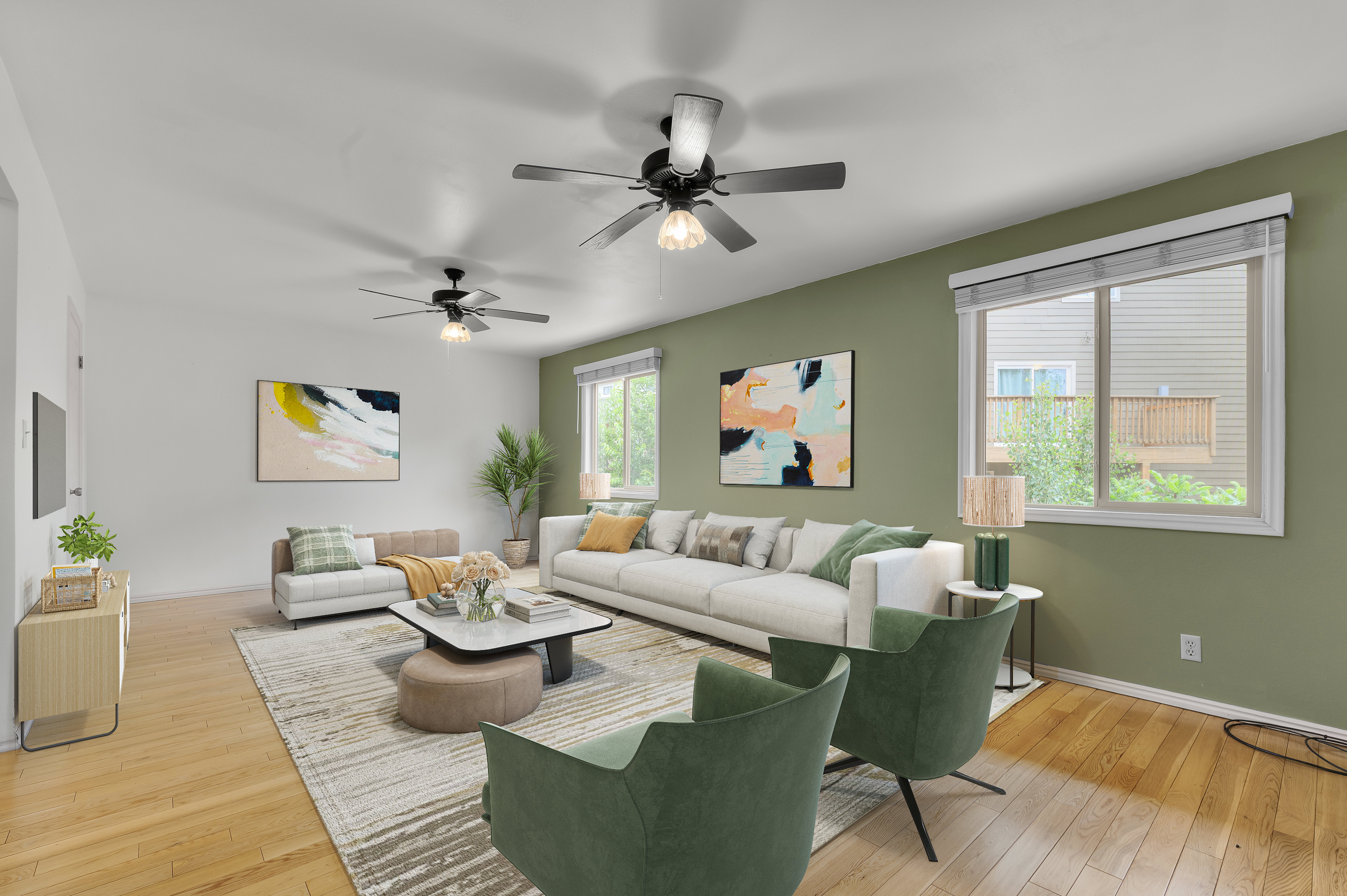 Family room- virtually staged
