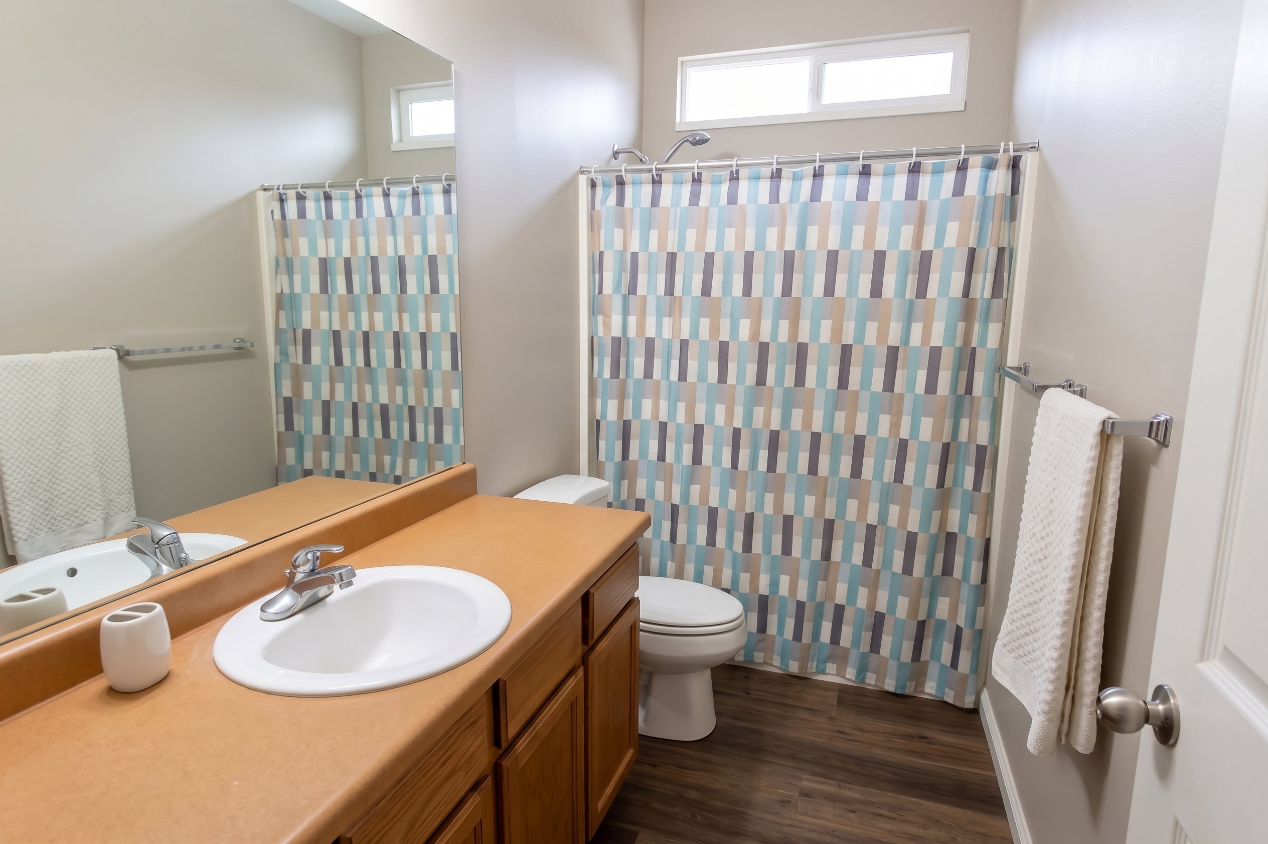 Bathroom with vanity and LVP flooring