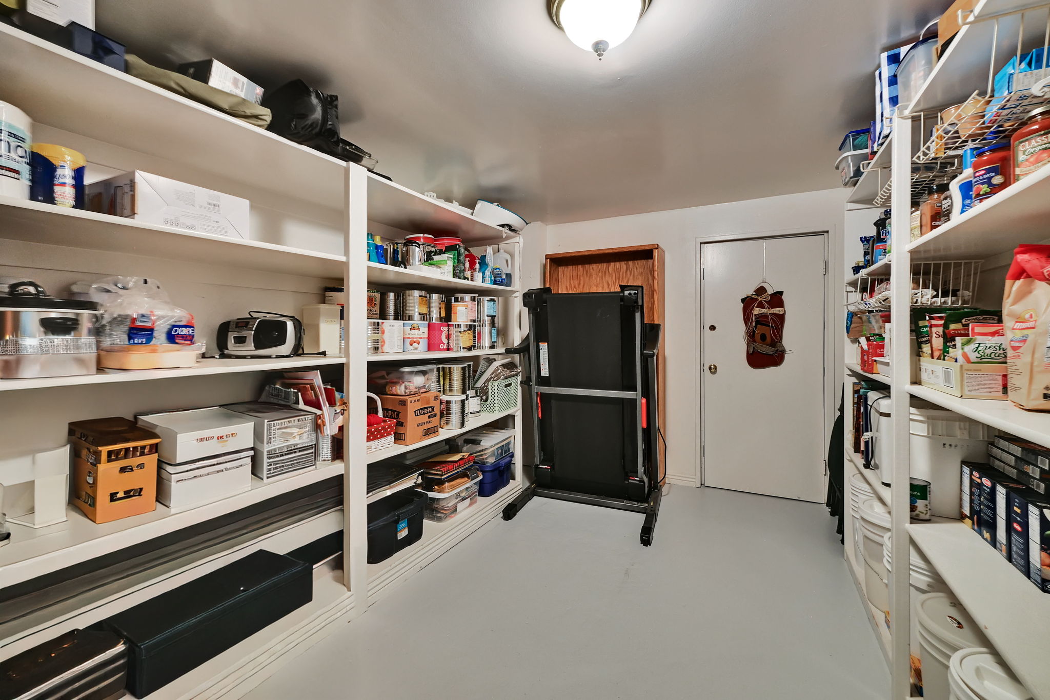 Storage room with shelves