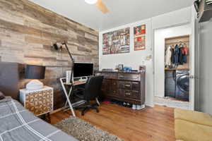 Wood-finish flooring throughout