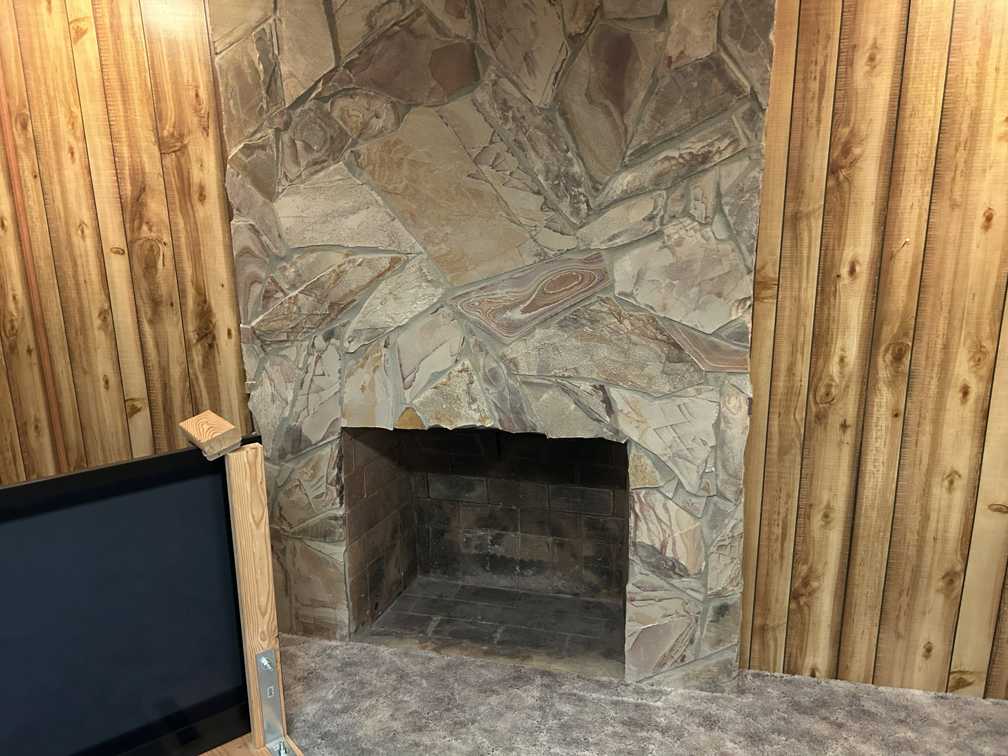 Basement fireplace
