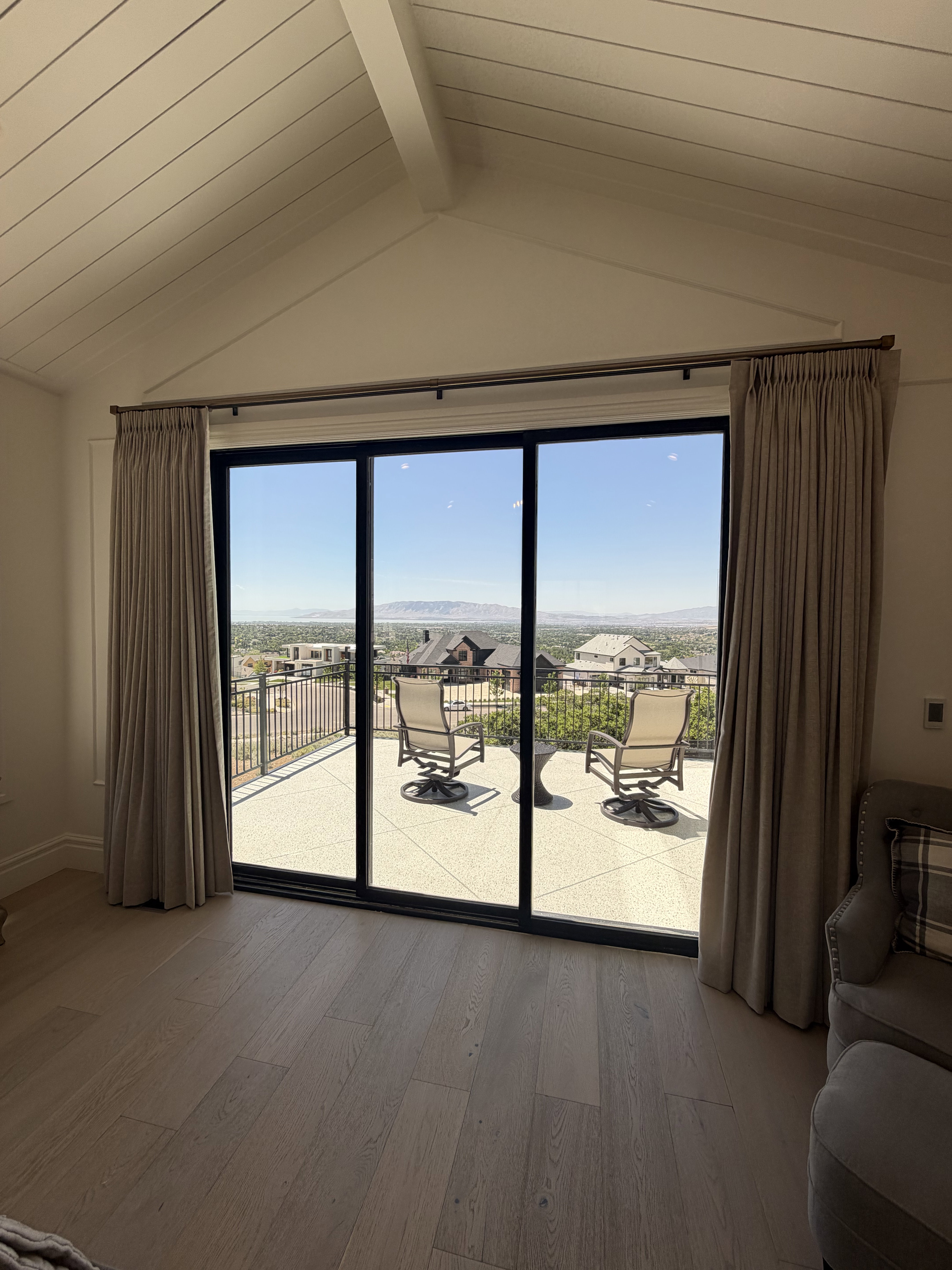 Sliding glass doors opening to an exterior balcony