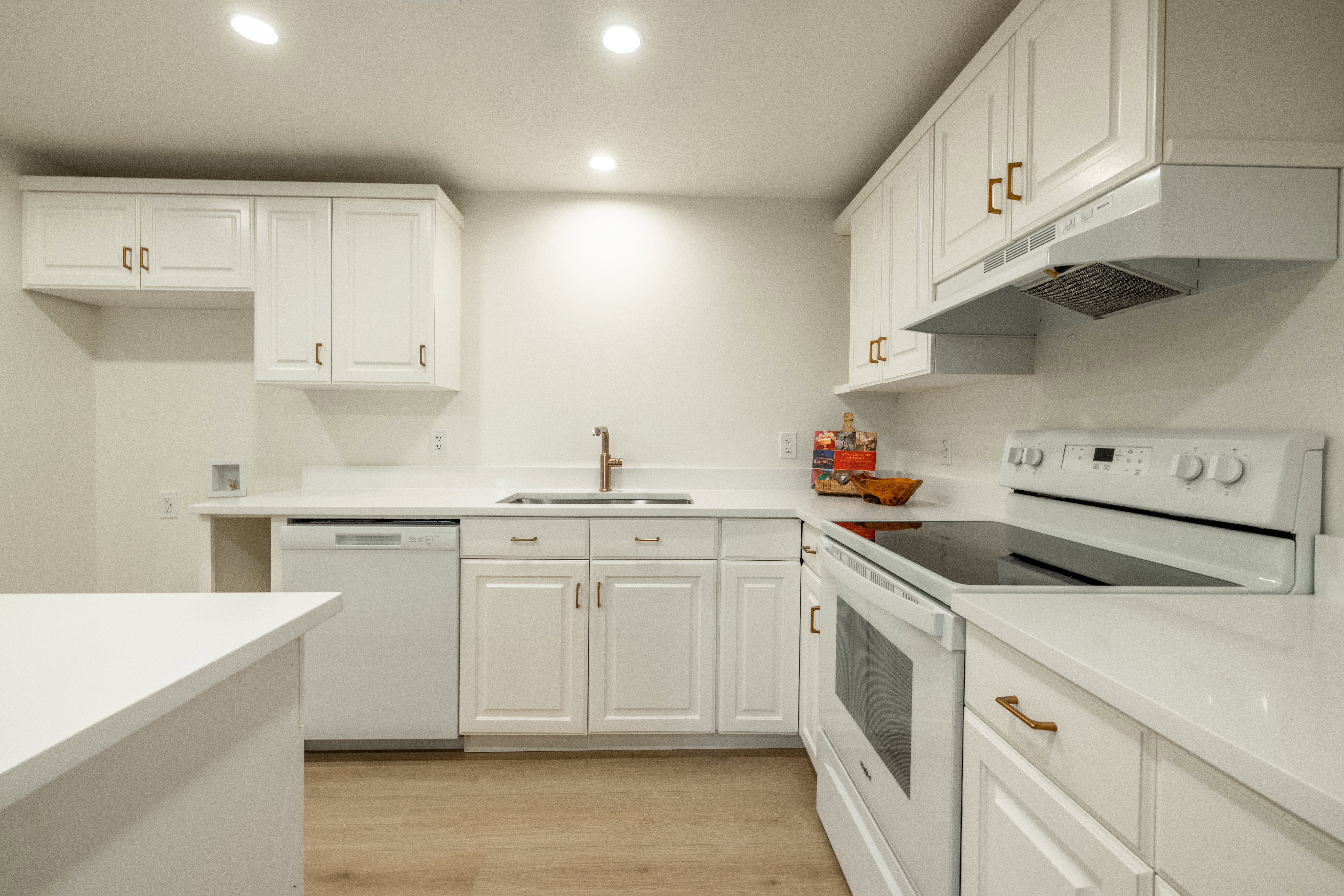 ADU kitchen with quartz countertops