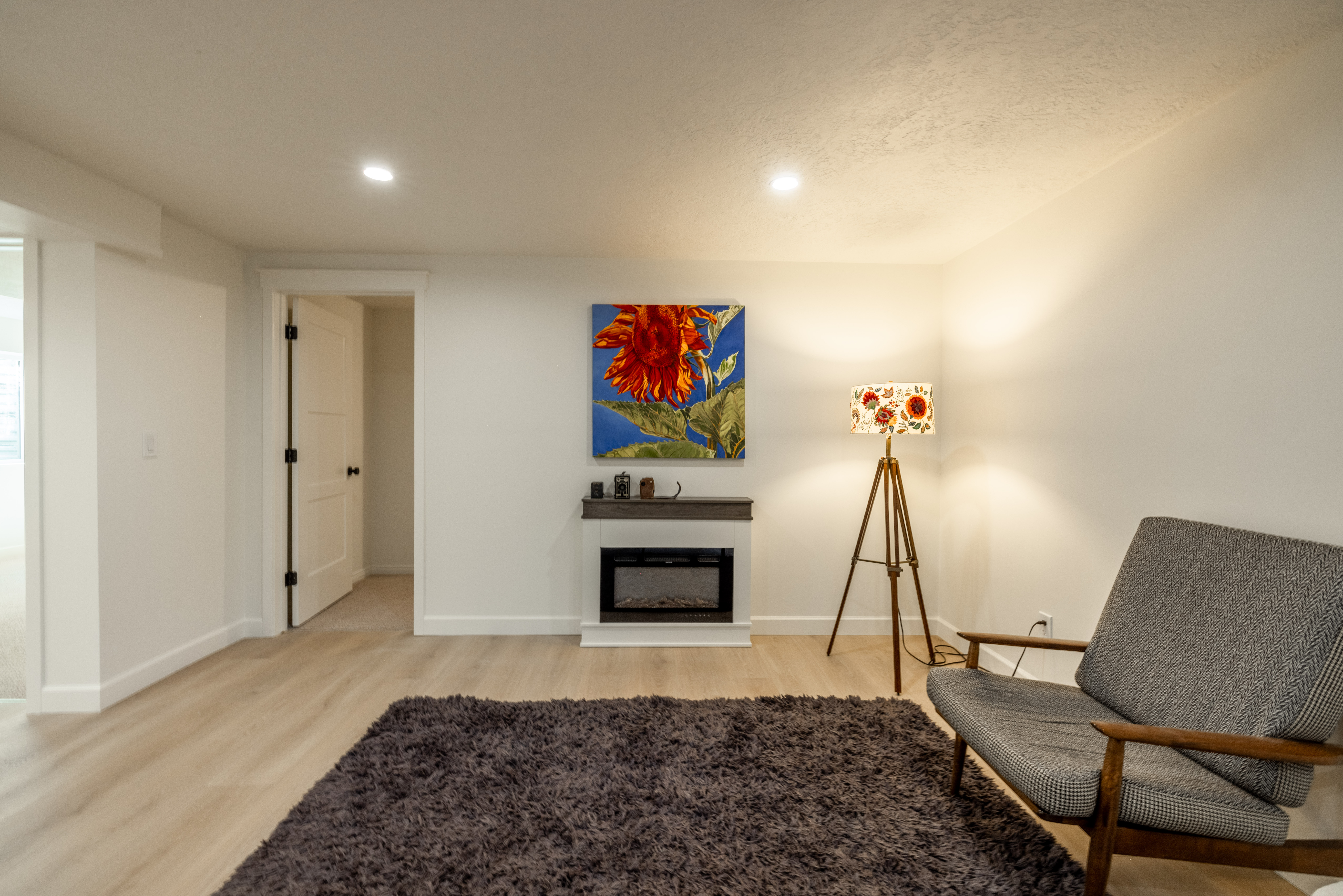 Great room for ADU with electric fireplace