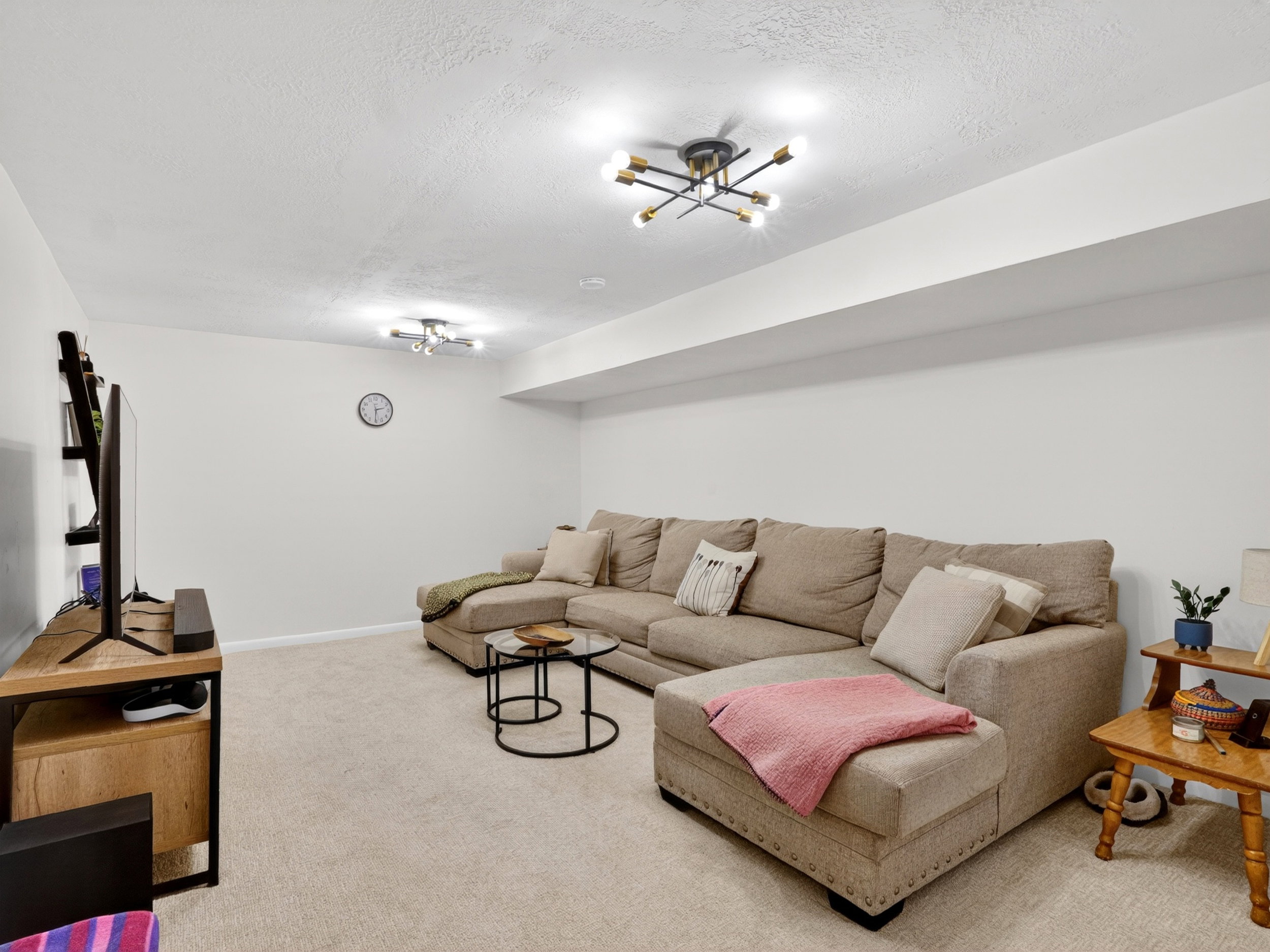 large basement living room