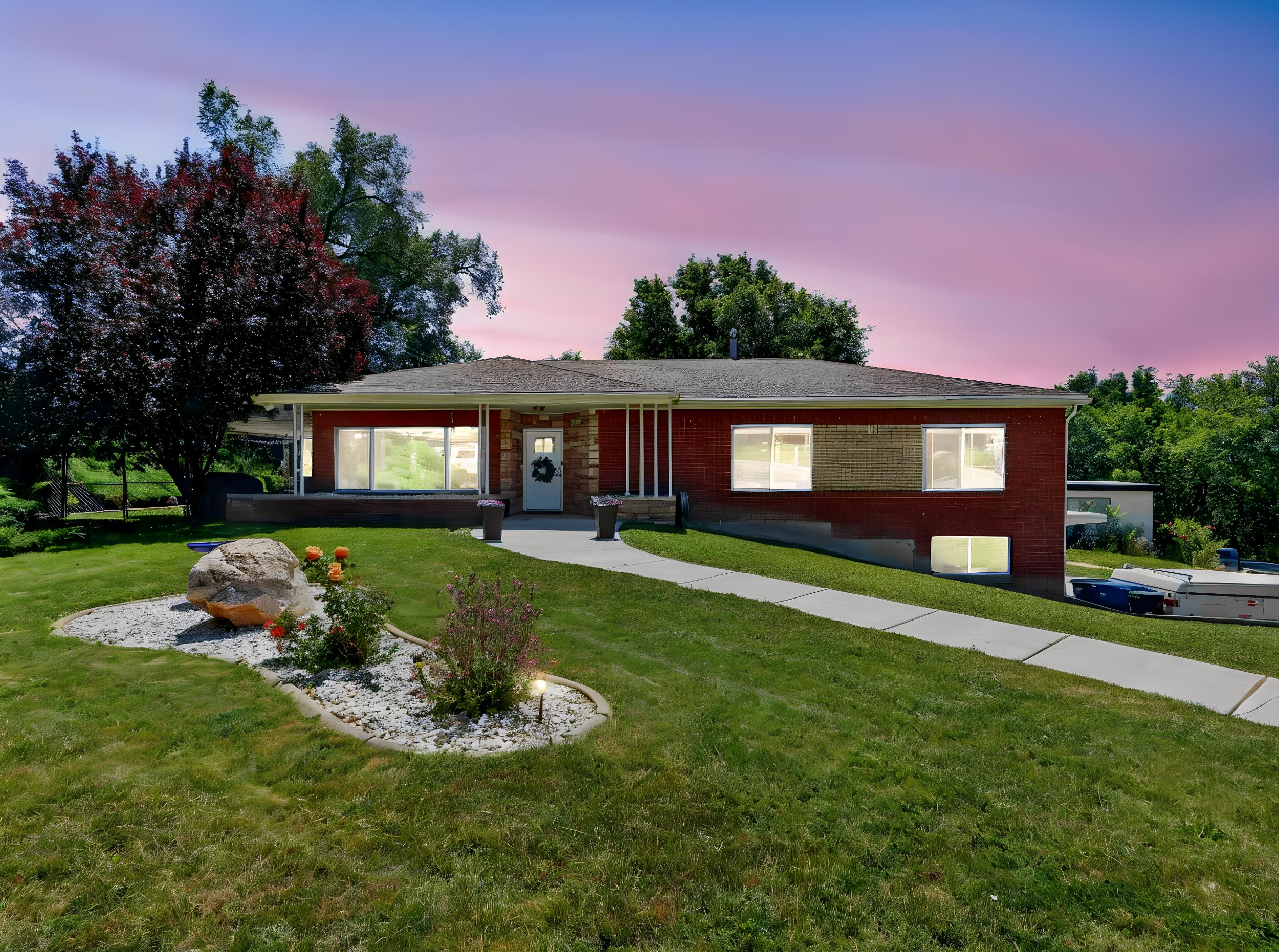 Front of home at twilight