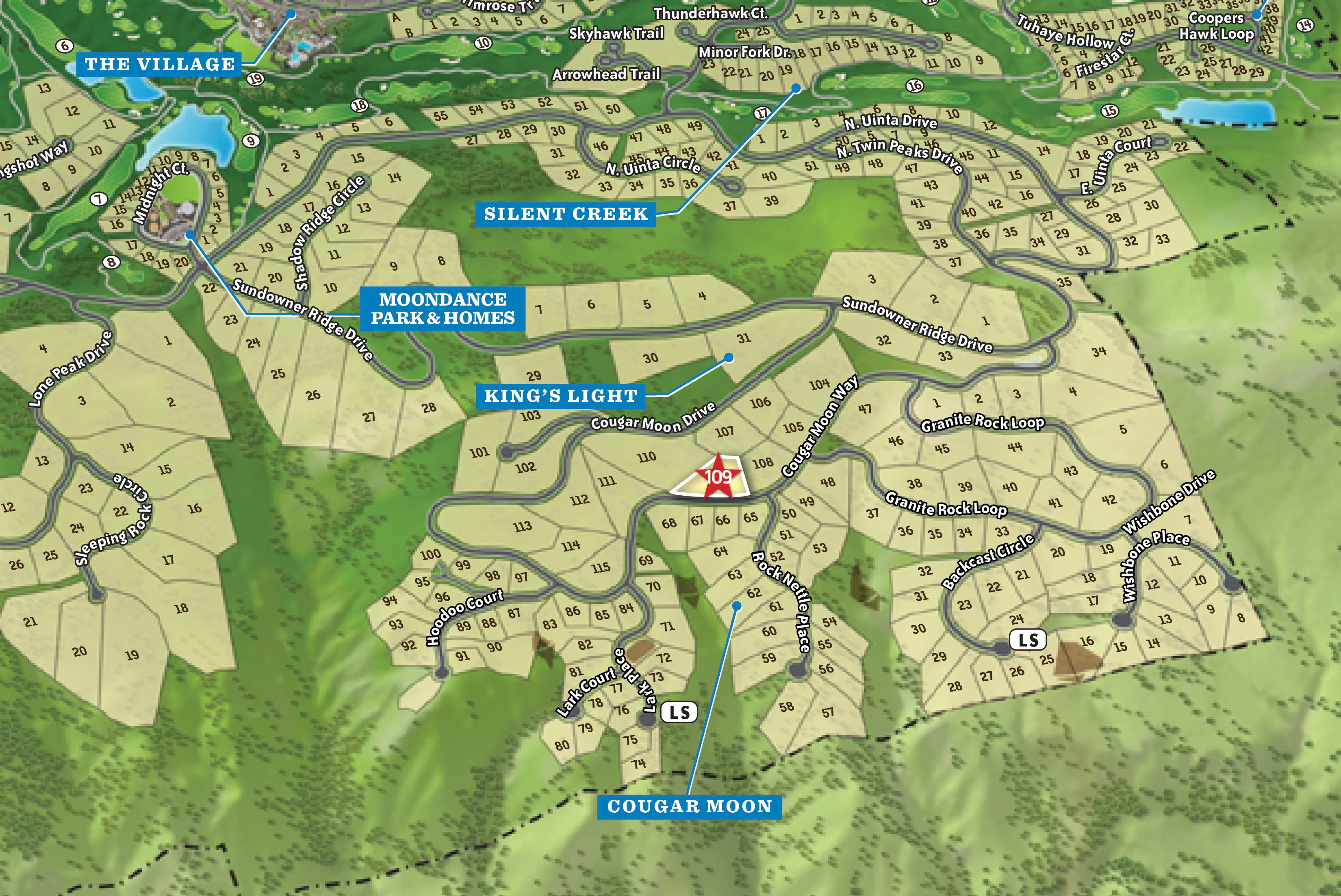 Site Plan. Illustrating property divisions and labeled sections