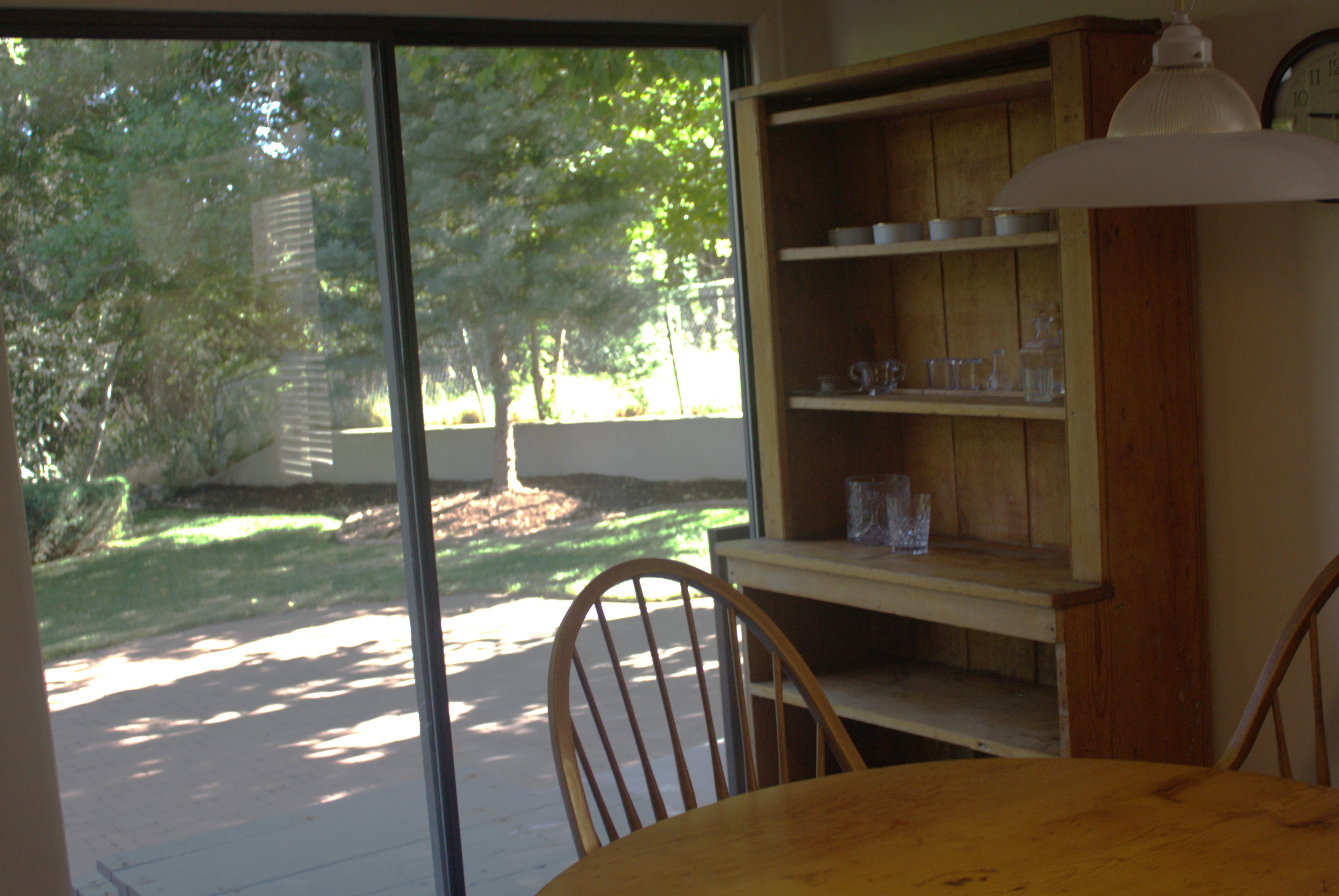 Sliding glass door provides outdoor access