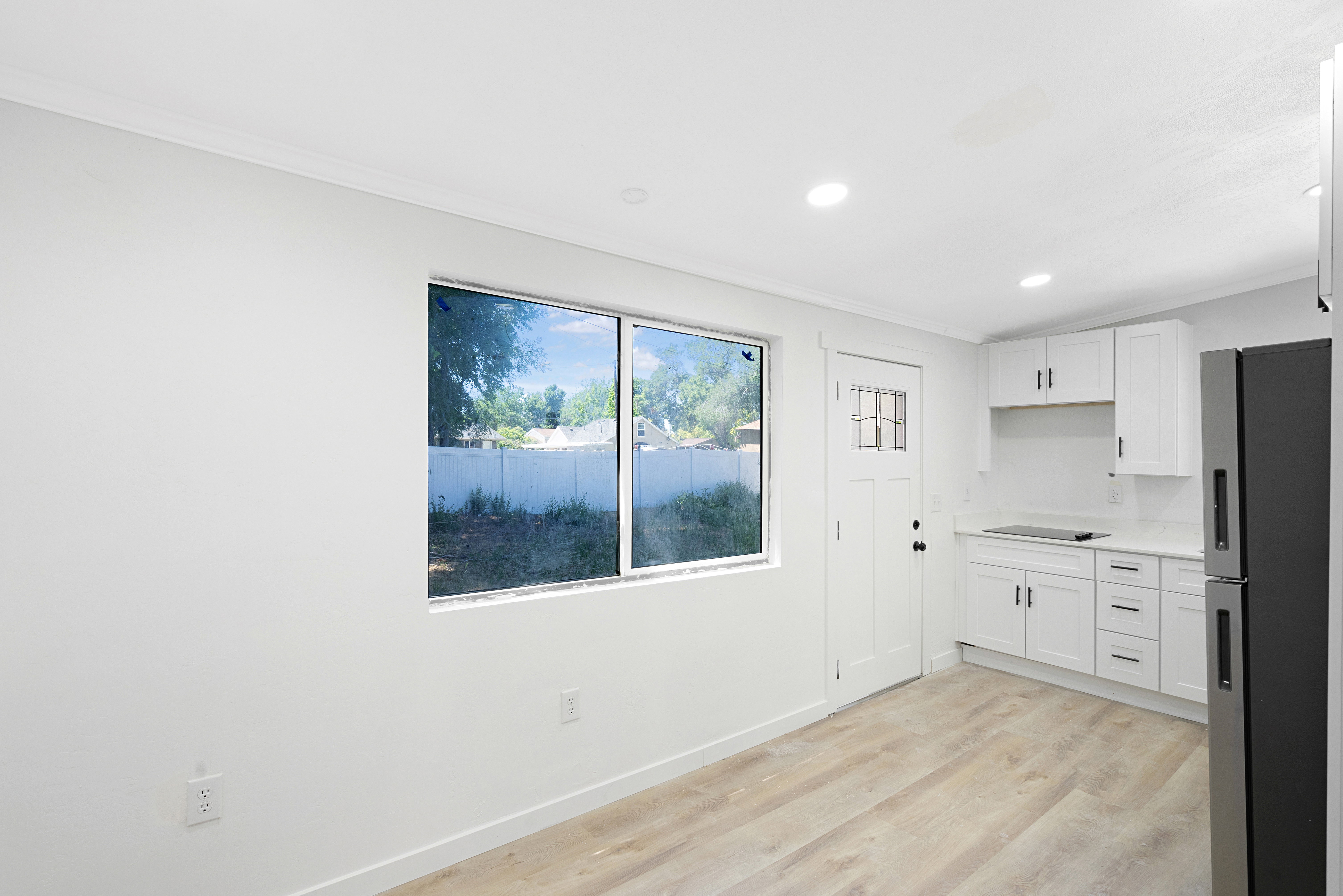 Detached ADU kitchen apartment.