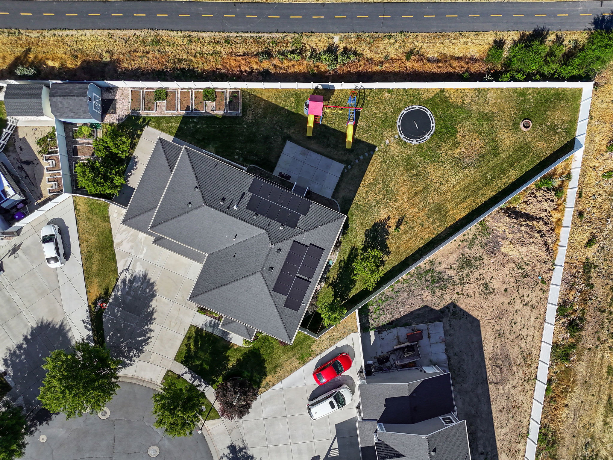 Aerial view showcasing the property's layout
