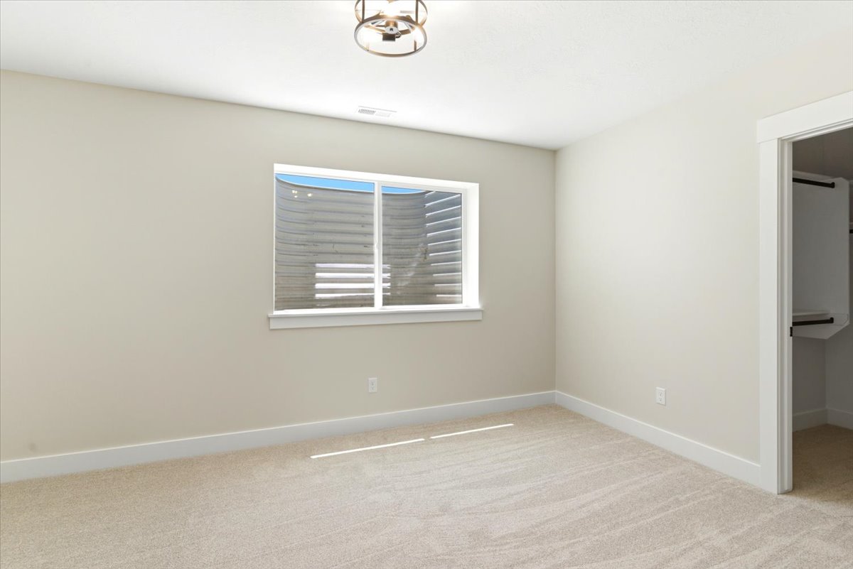 Basement bedroom with walk-in closet